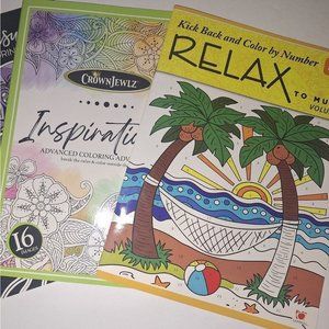 Landoll  Stress Relieving Advanced Adult Coloring Relax to Music Zbook